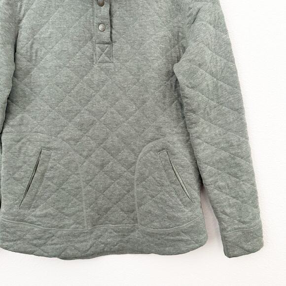 MARMOT | Roice Pullover Crocodile Heather Green Jacket Snap Sweatshirt | Small - Picture 4 of 7